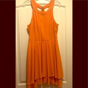 🍊 Orange Dress with Gold Zipper